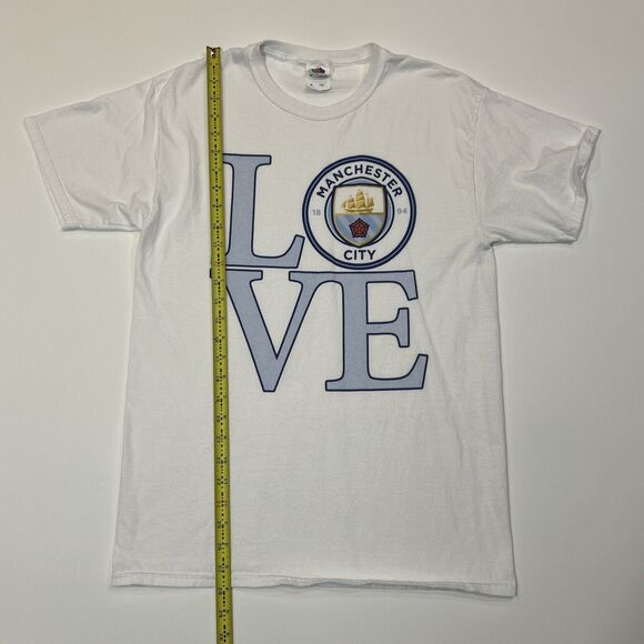 Manchester City FB Shirt Adult Medium White Short Sleeve Soccer Club Logo Tee - Picture 11 of 12